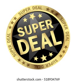 Colored Button With Banner And Text Super Deal