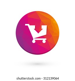 colored button shopping cart pink orange violet