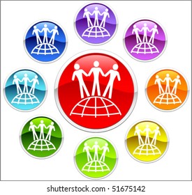 Colored buttons of connection