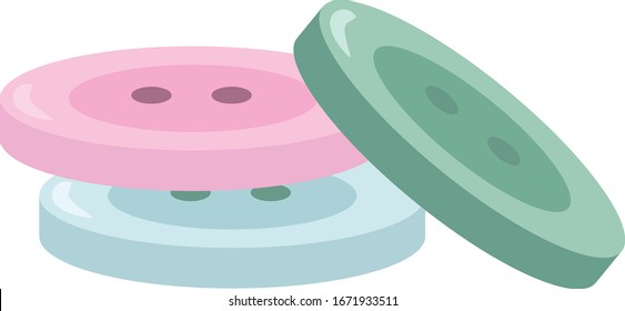 Botones coloreados, ilustración, vector sobre fondo blanco.