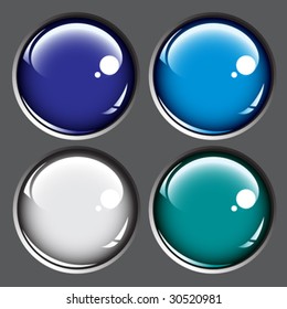 Botones de color aislados en fondo gris
