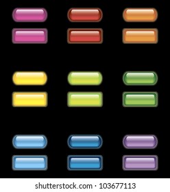 colored buttons on a black background