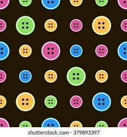 Colored buttons on black background