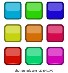 Colored buttons on a white background, vector illustration