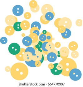 Colored buttons on a white background