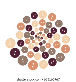 Colored buttons on a white background
