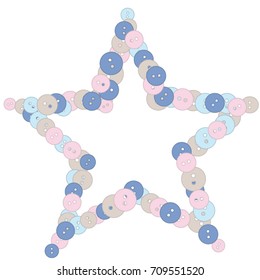 Colored buttons on a white background