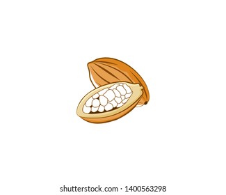 colored cacao vector illustration without leaf