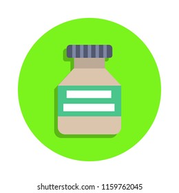 colored cachet in green badge icon. Element of science and laboratory for mobile concept and web apps. Detailed cachet icon