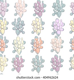 Colored cactus seamless pattern. Vector