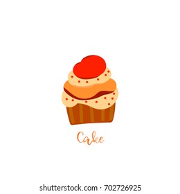 Colored cake isolated on white background. 