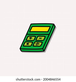 doodle de calculadora coloreado, ilustración vectorial.
