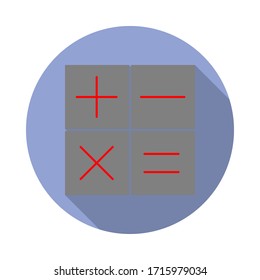 colored calculator signs long shadow icon. Simple color vector of web icons for ui and ux, website or mobile application