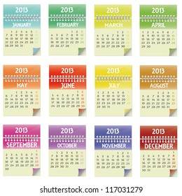 Colored Calendar 2013