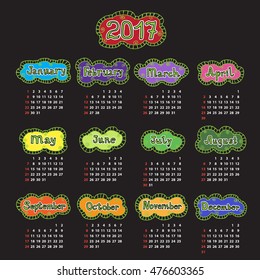 Colored calendar
