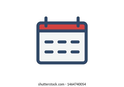 Colored calendar icon. android app icons filled line, Symbol, logo illustration. Pixel perfect. modern design, vector