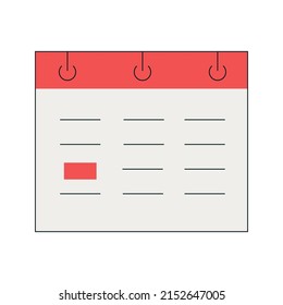 Icono de calendario coloreado sobre fondo blanco para su uso en el diseño del sitio web