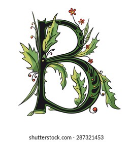 colored calligraphic letter b