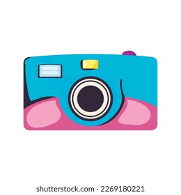 colored camera design over white