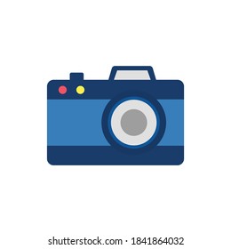 Colored camera icon in flat style. vector illustration