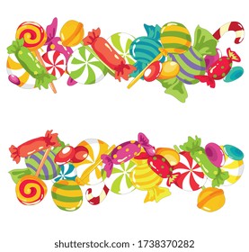 Colored candies . Cartoon style vector illustration