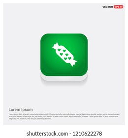 Colored candies IconGreen Web Button - Free vector icon