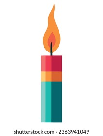 Colored candle design over white