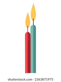 Colored candles design over white