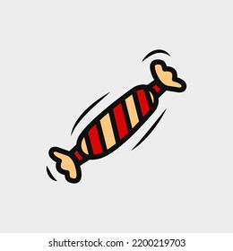 Colored candy Doodle element with outline