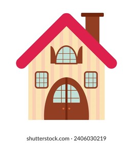 Colored candy house building icon Vector illustration