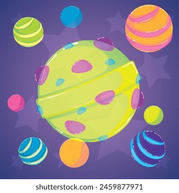 Colored candy land Dulce Ilustración vectorial abstracta del espacio