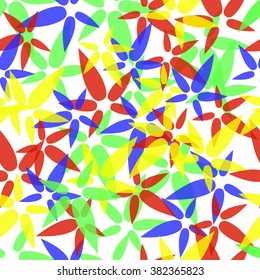 Colored cannabis shapes laid out in a seamless texture. Abstract background.