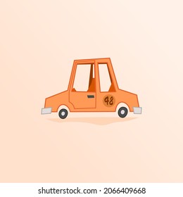 Coche coloreado con ilustración de vector número adecuado para múltiples fines