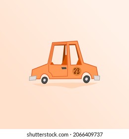 Colored car with number vector illustration suitable for multiple purpose