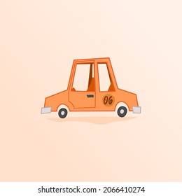 Colored car with number vector illustration suitable for multiple purpose
