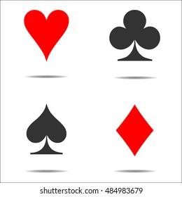 Colored card suit icon vector, playing cards symbols vector, set icon symbol suit, card suit icon sign, icon - stock vector