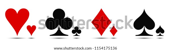 Colored Card Suit Icon Vector Playing Stock Vector (Royalty Free ...