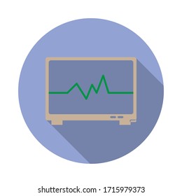 colored cardiograph long shadow icon. Simple color vector of web icons for ui and ux, website or mobile application