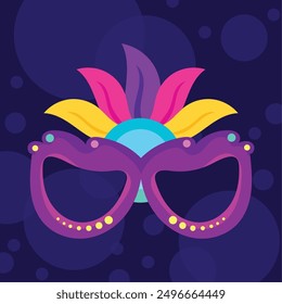 Colored carnival mask Vector illustration