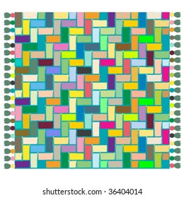 colored carpet, vector art illustration