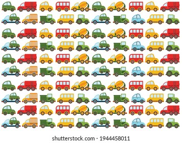 colored cars. children's vector background 