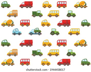 colored cars. children's vector background 