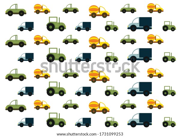 colored cars, vector flat\
pattern