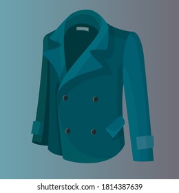 colored cartoon coat on colored background illustration