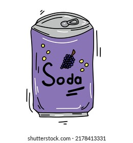 Colored cartoon Doodle soda can