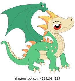 colored cartoon dragon. Vector illustration.