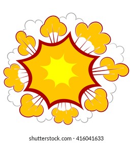 Colored Cartoon explosion. Cartoon explosion on a white background. Comic speech bubble. Stock vector