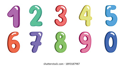 Illustration Colorful Numbers Stock Vector (Royalty Free) 140583256