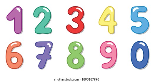 Illustration Colorful Numbers Stock Vector (Royalty Free) 140583256