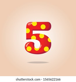 Colored cartoon numbers vector set.